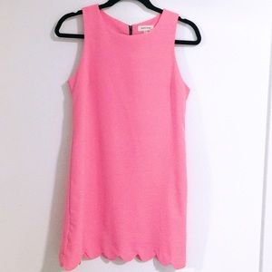Monteau Hot Pink Scalloped Mini Dress